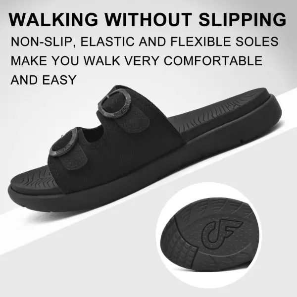 COFACE Womens Orthotic Slides Comfort Plantar Fasciitis Arch Support Slip on Flat Sandals Ladies Soft Cushion Fashion Yoga Mat Slippers With Adjustable Straps