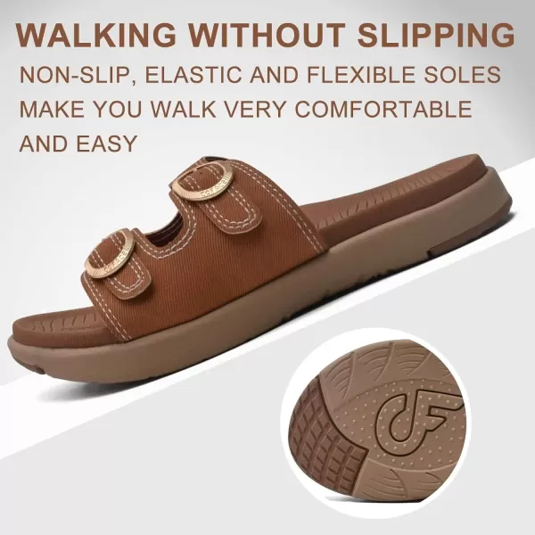 COFACE Womens Orthotic Slides Comfort Plantar Fasciitis Arch Support Slip on Flat Sandals Ladies Soft Cushion Fashion Yoga Mat Slippers With Adjustable Straps