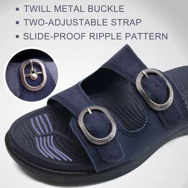 COFACE Womens Orthotic Slides Comfort Plantar Fasciitis Arch Support Slip on Flat Sandals Ladies Soft Cushion Fashion Yoga Mat Slippers With Adjustable Straps