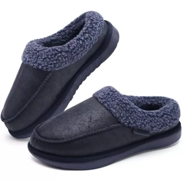 COFACE Mens Cozy Memory Foam Clog Slippers With Arch Support Explosive Suede Warm House Shoes Indoor Outdoor Slip On Rubber Sole Size 7-15)