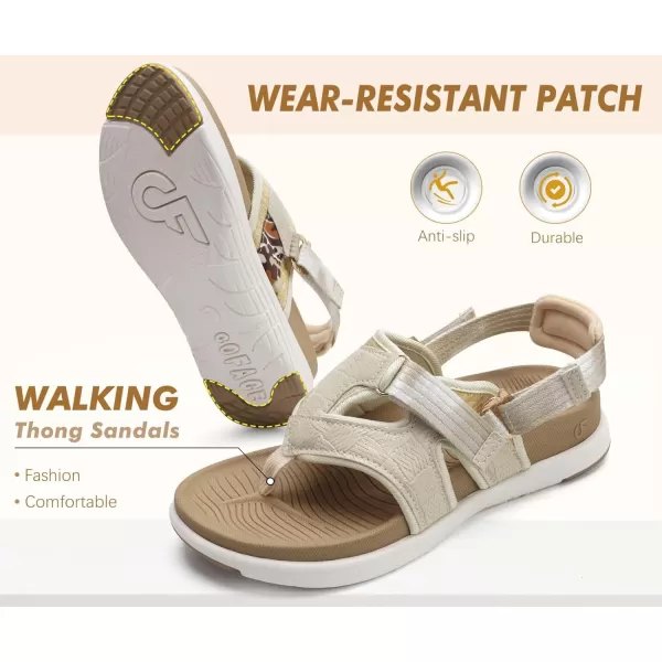 COFACE Flip Flops Sandals for Women Ladies Lightweight Athletic Soft Cushion Walking Sandals Orthotic Orthopedic Thong Sandals With Comfortable Arch Support Outdoor Beach Summer 