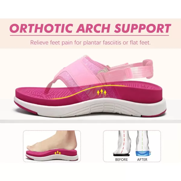 COFACE Flip Flops Sandals for Women Ladies Lightweight Athletic Soft Cushion Walking Sandals Orthotic Orthopedic Thong Sandals With Comfortable Arch Support Outdoor Beach Summer 