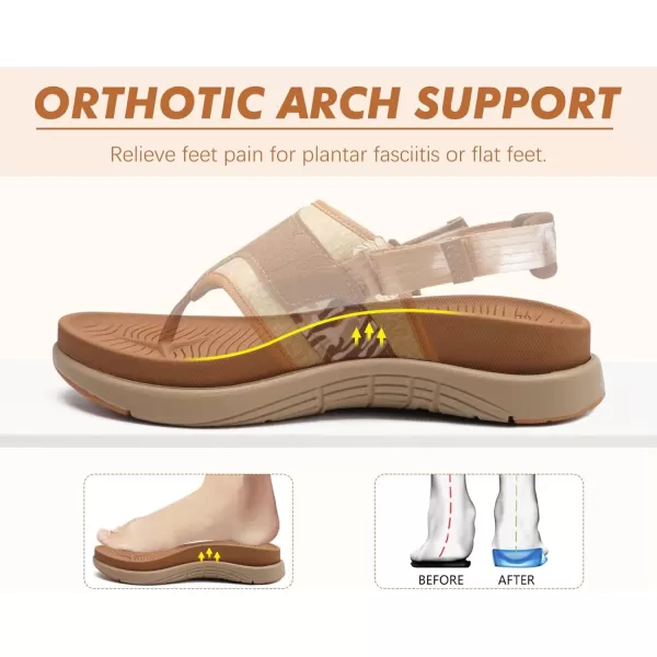 COFACE Flip Flops Sandals for Women Ladies Lightweight Athletic Soft Cushion Walking Sandals Orthotic Orthopedic Thong Sandals With Comfortable Arch Support Outdoor Beach Summer 