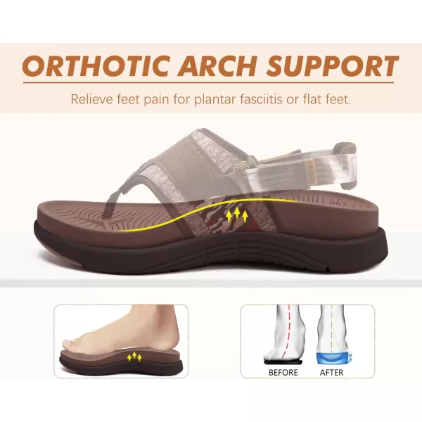 COFACE Flip Flops Sandals for Women Ladies Lightweight Athletic Soft Cushion Walking Sandals Orthotic Orthopedic Thong Sandals With Comfortable Arch Support Outdoor Beach Summer 