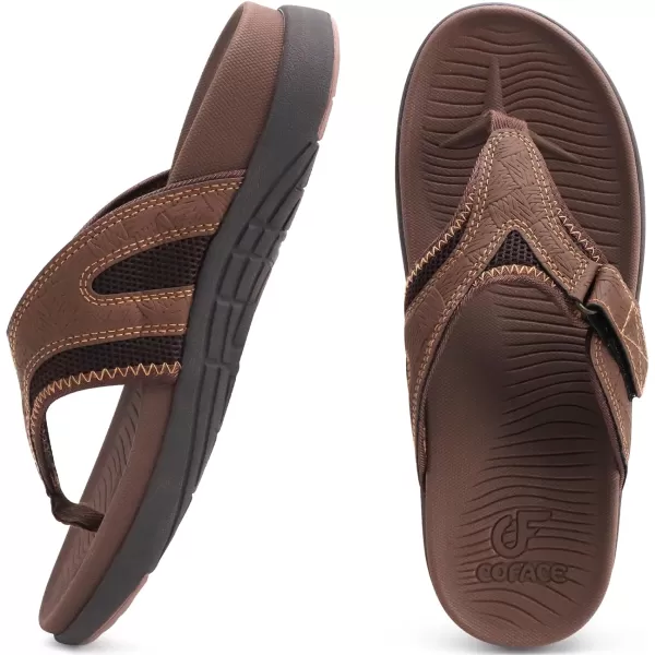 COFACE Mens Sandals with Arch Support Sport Recovery Beach Flip Flops for Men Outdoor Soft Thick Cushion Orthopedic Slides Sandal