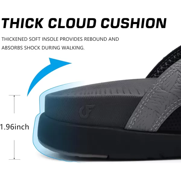 COFACE Mens Sandals with Arch Support Sport Recovery Beach Flip Flops for Men Outdoor Soft Thick Cushion Orthopedic Slides Sandal