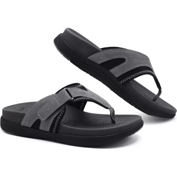 COFACE Mens Sandals with Arch Support Sport Recovery Beach Flip Flops for Men Outdoor Soft Thick Cushion Orthopedic Slides Sandal