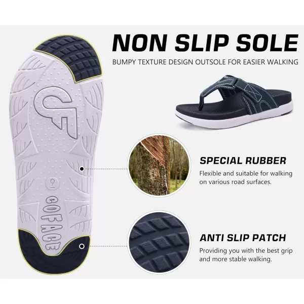 COFACE Mens Sandals with Arch Support Sport Recovery Beach Flip Flops for Men Outdoor Soft Thick Cushion Orthopedic Slides Sandal