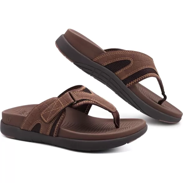 COFACE Mens Sandals with Arch Support Sport Recovery Beach Flip Flops for Men Outdoor Soft Thick Cushion Orthopedic Slides Sandal
