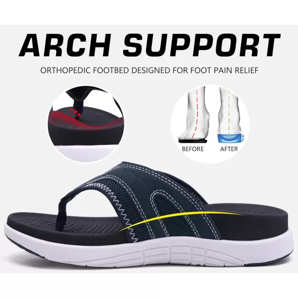 COFACE Mens Sandals with Arch Support Sport Recovery Beach Flip Flops for Men Outdoor Soft Thick Cushion Orthopedic Slides Sandal