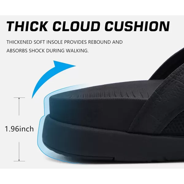 COFACE Mens Sandals with Arch Support Sport Recovery Beach Flip Flops for Men Outdoor Soft Thick Cushion Orthopedic Slides Sandal