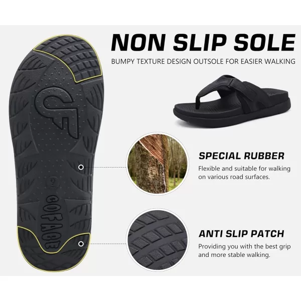 COFACE Mens Sandals with Arch Support Sport Recovery Beach Flip Flops for Men Outdoor Soft Thick Cushion Orthopedic Slides Sandal