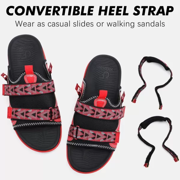 COFACE Mens Sport Beach Sandals with Arch Support Open Toe Leather Hiking Sandals for Man Outdoor Walking Sandals Men Water Shoes