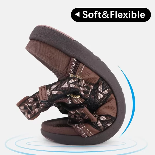 COFACE Mens Sport Beach Sandals with Arch Support Open Toe Leather Hiking Sandals for Man Outdoor Walking Sandals Men Water Shoes