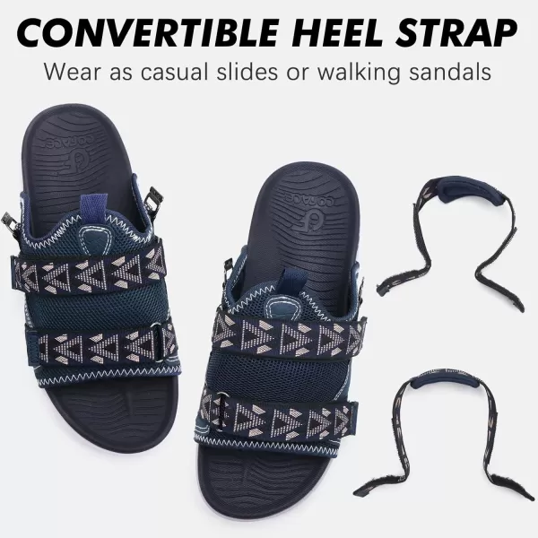 COFACE Mens Sport Beach Sandals with Arch Support Open Toe Leather Hiking Sandals for Man Outdoor Walking Sandals Men Water Shoes