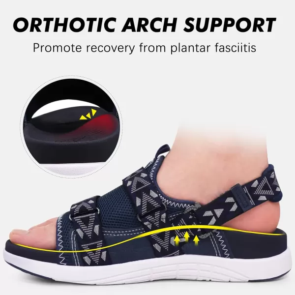 COFACE Mens Sport Beach Sandals with Arch Support Open Toe Leather Hiking Sandals for Man Outdoor Walking Sandals Men Water Shoes