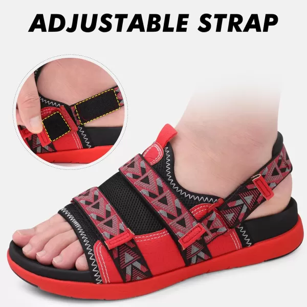 COFACE Mens Sport Beach Sandals with Arch Support Open Toe Leather Hiking Sandals for Man Outdoor Walking Sandals Men Water Shoes