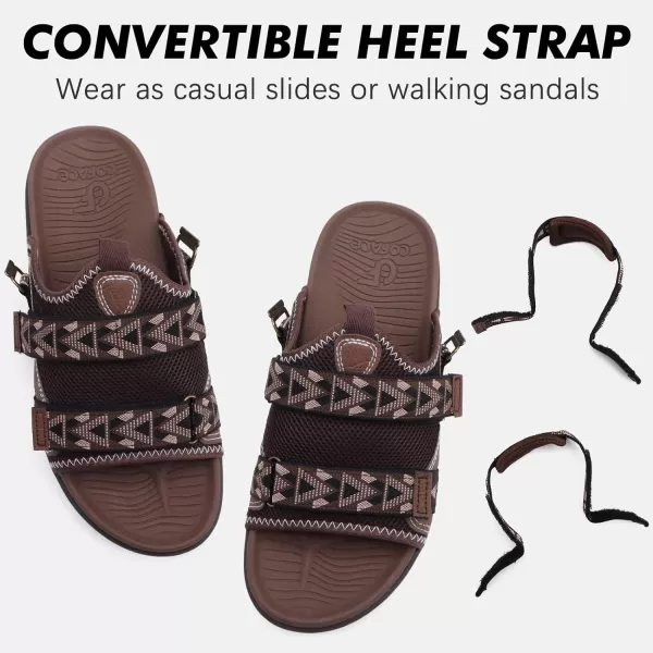 COFACE Mens Sport Beach Sandals with Arch Support Open Toe Leather Hiking Sandals for Man Outdoor Walking Sandals Men Water Shoes