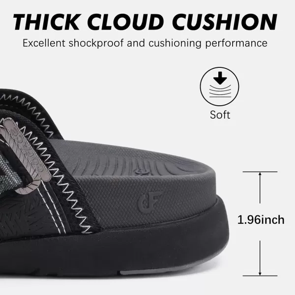 COFACE Mens Sport Beach Sandals with Arch Support Open Toe Leather Hiking Sandals for Man Outdoor Walking Sandals Men Water Shoes