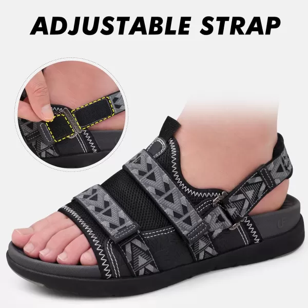 COFACE Mens Sport Beach Sandals with Arch Support Open Toe Leather Hiking Sandals for Man Outdoor Walking Sandals Men Water Shoes