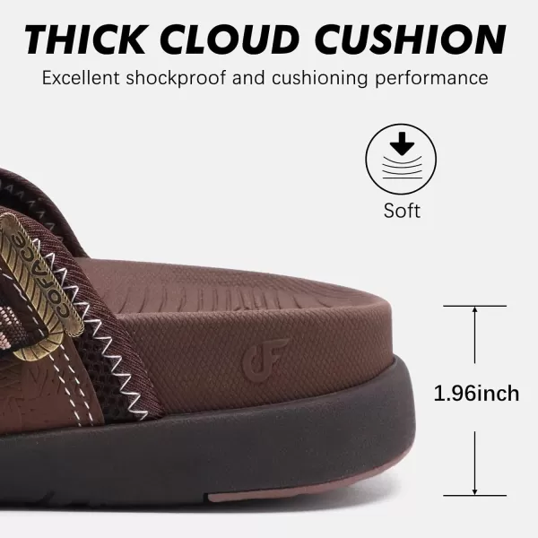 COFACE Mens Sport Beach Sandals with Arch Support Open Toe Leather Hiking Sandals for Man Outdoor Walking Sandals Men Water Shoes
