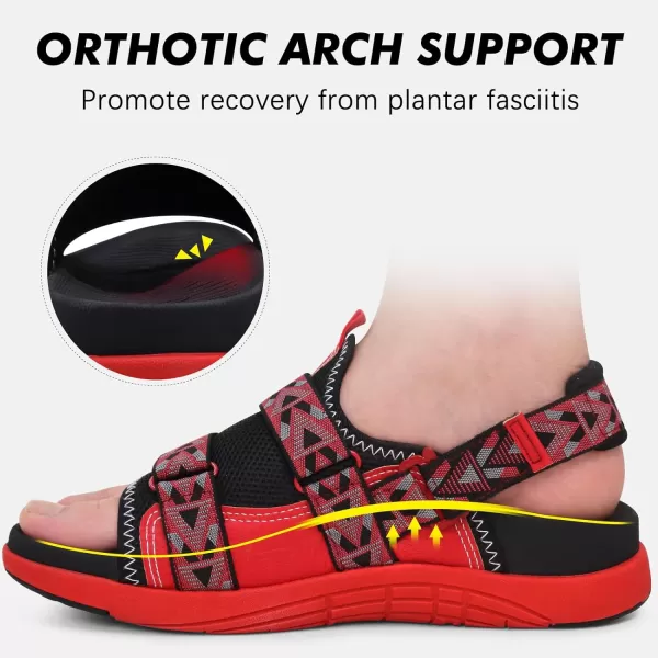 COFACE Mens Sport Beach Sandals with Arch Support Open Toe Leather Hiking Sandals for Man Outdoor Walking Sandals Men Water Shoes