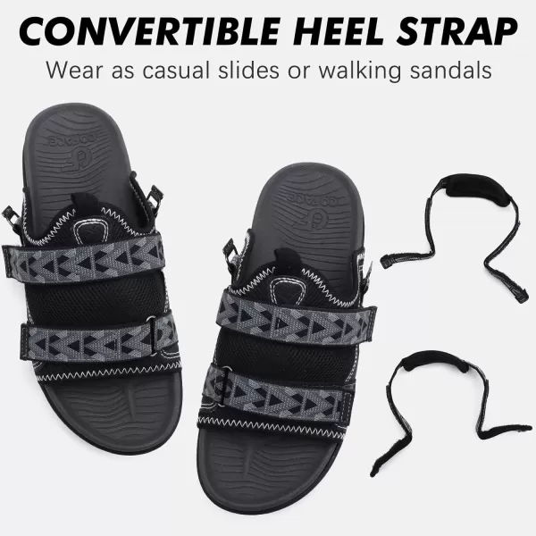 COFACE Mens Sport Beach Sandals with Arch Support Open Toe Leather Hiking Sandals for Man Outdoor Walking Sandals Men Water Shoes