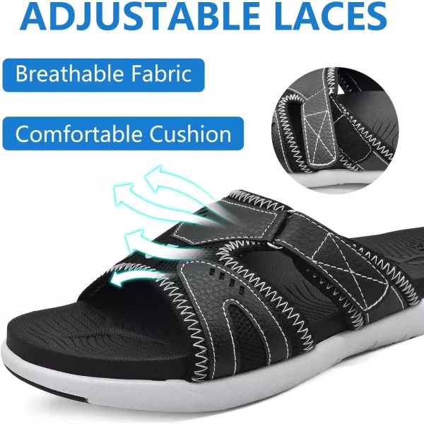 COFACE Mens Sport Recovery Sandals Plantar Fasciitis Soft Cushion Lightweight Orthotic Slides for Men