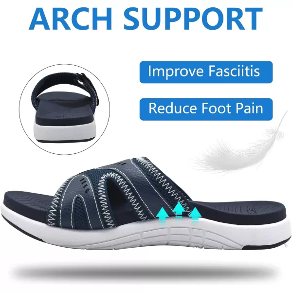 COFACE Mens Sport Recovery Sandals Plantar Fasciitis Soft Cushion Lightweight Orthotic Slides for Men