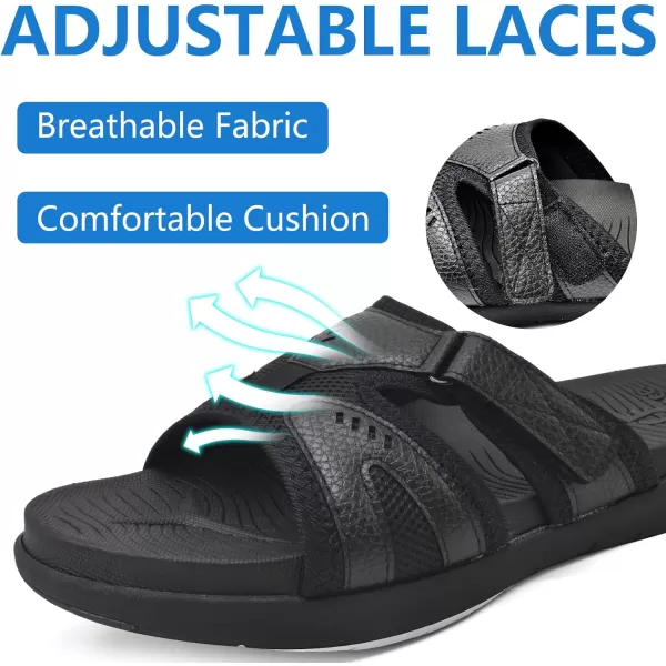 COFACE Mens Sport Recovery Sandals Plantar Fasciitis Soft Cushion Lightweight Orthotic Slides for Men