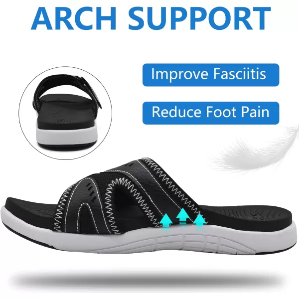 COFACE Mens Sport Recovery Sandals Plantar Fasciitis Soft Cushion Lightweight Orthotic Slides for Men