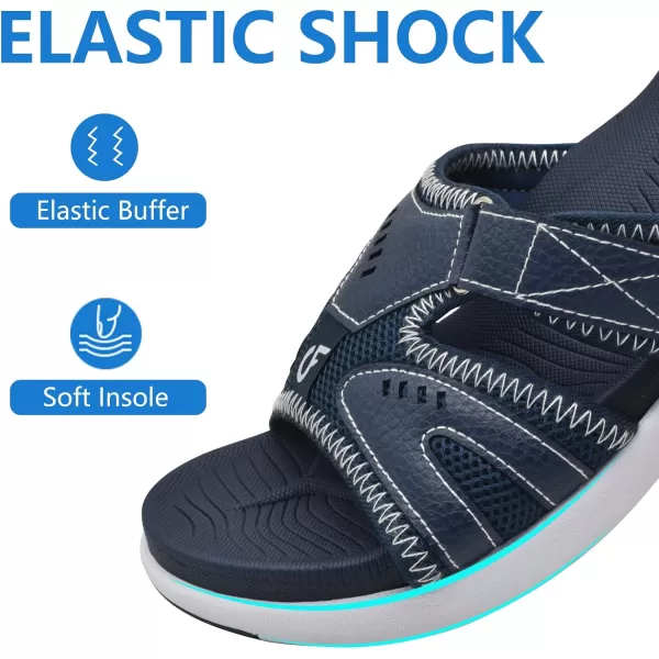 COFACE Mens Sport Recovery Sandals Plantar Fasciitis Soft Cushion Lightweight Orthotic Slides for Men