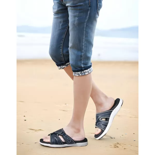 COFACE Mens Sport Recovery Sandals Plantar Fasciitis Soft Cushion Lightweight Orthotic Slides for Men