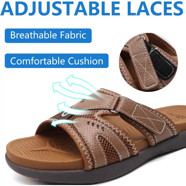 COFACE Mens Sport Recovery Sandals Plantar Fasciitis Soft Cushion Lightweight Orthotic Slides for Men