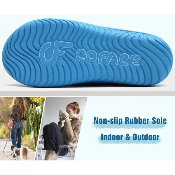 COFACE Women's Memory Foam House Slippers Arch Support Moccasin Winter Shoes Ladies Warm Fuzzy Faux Fur Collar With Indoor Outdoor Rubber Sole)