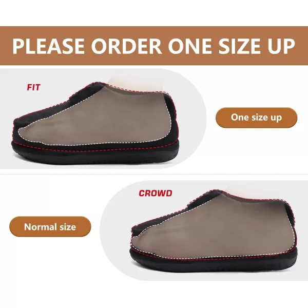 COFACE Women's Memory Foam House Slippers Arch Support Moccasin Winter Shoes Ladies Warm Fuzzy Faux Fur Collar With Indoor Outdoor Rubber Sole)