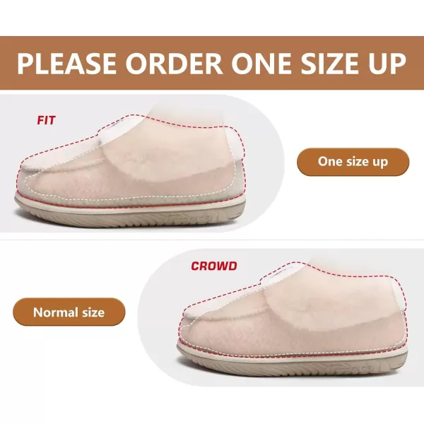 COFACE Women's Memory Foam House Slippers Arch Support Moccasin Winter Shoes Ladies Warm Fuzzy Faux Fur Collar With Indoor Outdoor Rubber Sole)