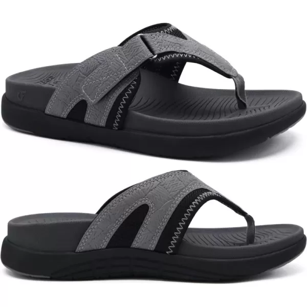 COFACE Mens Sandals with Arch Support Sport Recovery Beach Flip Flops for Men Outdoor Soft Thick Cushion Orthopedic Slides Sandal