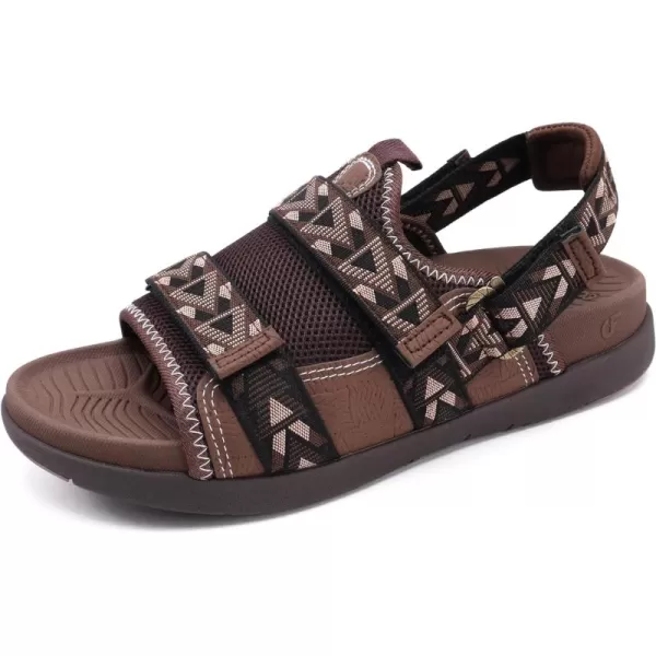 COFACE Mens Sport Beach Sandals with Arch Support Open Toe Leather Hiking Sandals for Man Outdoor Walking Sandals Men Water Shoes
