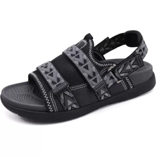 COFACE Mens Sport Beach Sandals with Arch Support Open Toe Leather Hiking Sandals for Man Outdoor Walking Sandals Men Water Shoes