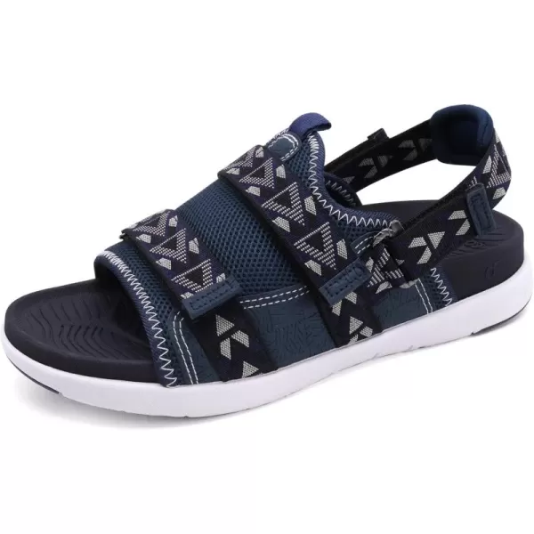 COFACE Mens Sport Beach Sandals with Arch Support Open Toe Leather Hiking Sandals for Man Outdoor Walking Sandals Men Water Shoes