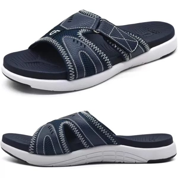 COFACE Mens Sport Recovery Sandals Plantar Fasciitis Soft Cushion Lightweight Orthotic Slides for Men
