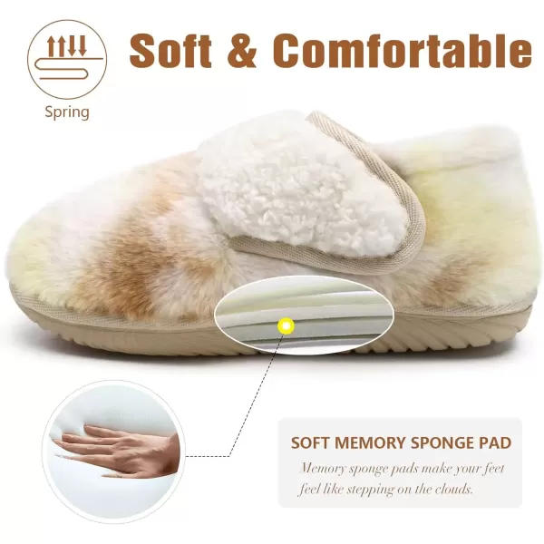 imageCOFACE Women House Slippers Memory Foam Fluffy Slippers Ladies House Shoes Indoor OutdoorBeige