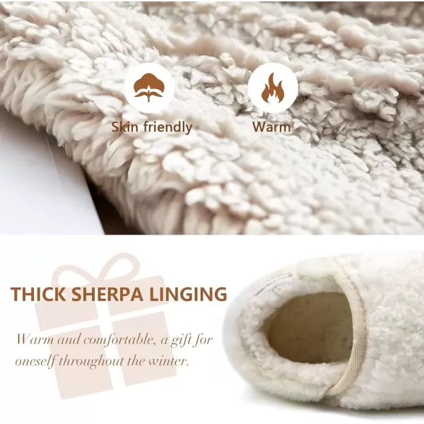 imageCOFACE Women House Slippers Memory Foam Fluffy Slippers Ladies House Shoes Indoor OutdoorBeige