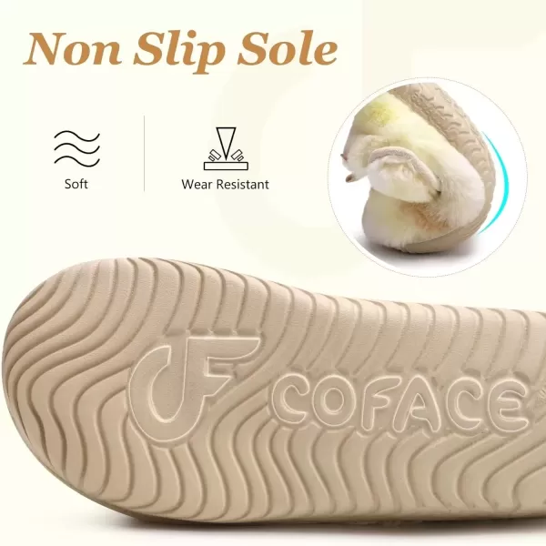 imageCOFACE Women House Slippers Memory Foam Fluffy Slippers Ladies House Shoes Indoor OutdoorBeige Choose One Size Up