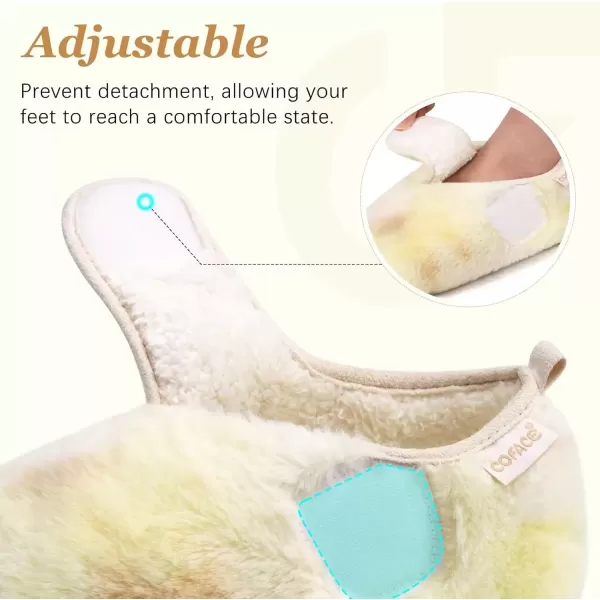 imageCOFACE Women House Slippers Memory Foam Fluffy Slippers Ladies House Shoes Indoor OutdoorBeige Choose One Size Up