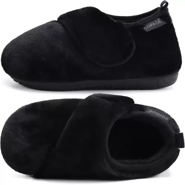 imageCOFACE Women House Slippers Memory Foam Fluffy Slippers Ladies House Shoes Indoor OutdoorBlack Choose One Size Up