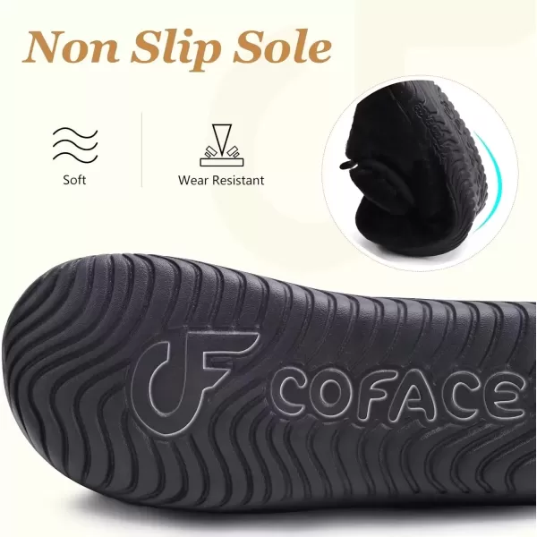 imageCOFACE Women House Slippers Memory Foam Fluffy Slippers Ladies House Shoes Indoor OutdoorBlack Choose One Size Up