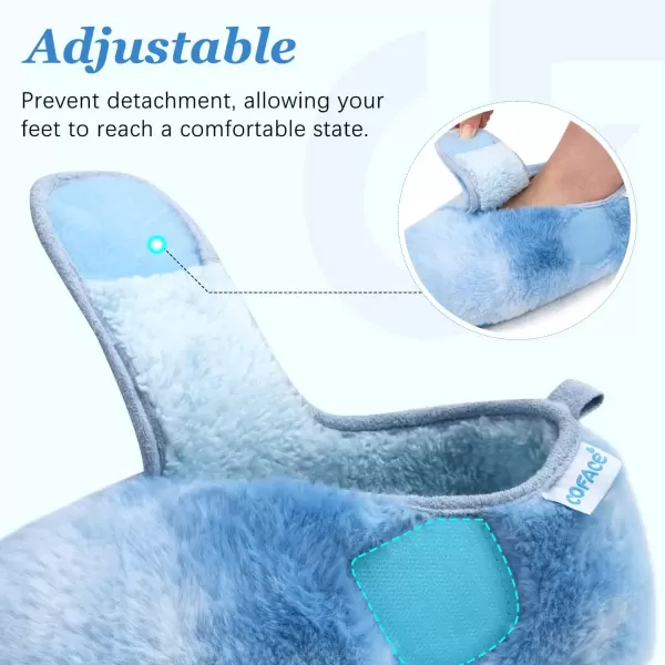 imageCOFACE Women House Slippers Memory Foam Fluffy Slippers Ladies House Shoes Indoor OutdoorBlue Choose One Size Up