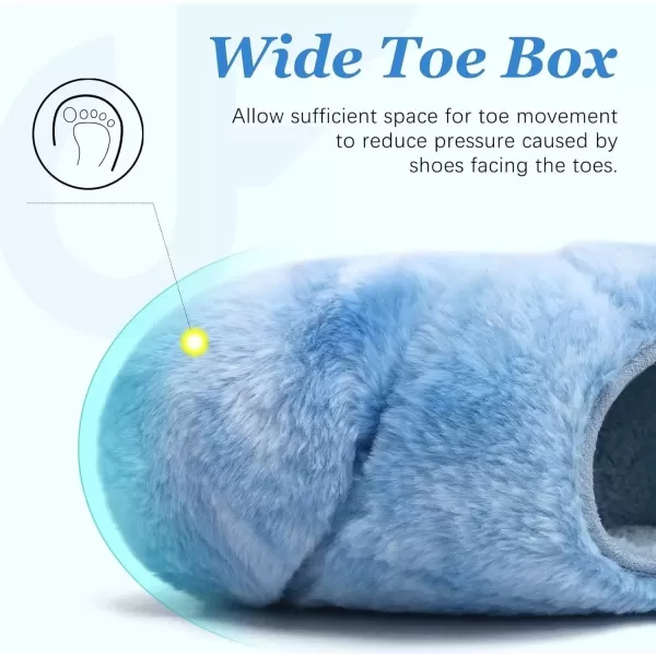 imageCOFACE Women House Slippers Memory Foam Fluffy Slippers Ladies House Shoes Indoor OutdoorBlue Choose One Size Up